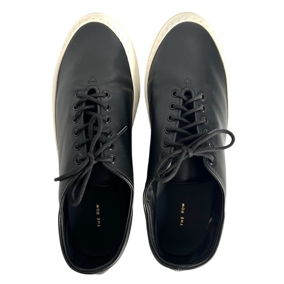 The Row Marie H Lace-Up Sneaker in Leather Black Size 38.5 - Picture 6 of 16